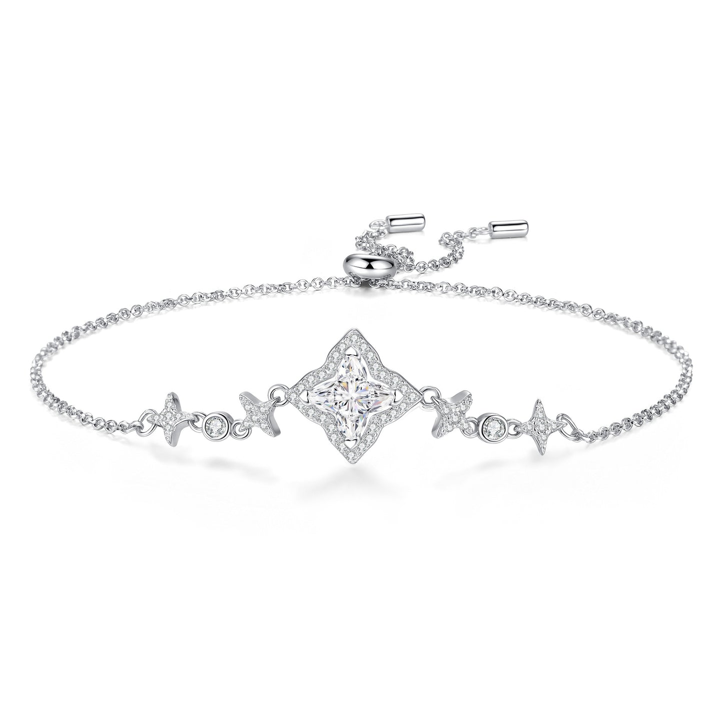 Marquise-Clover Moissanite Bracelet
