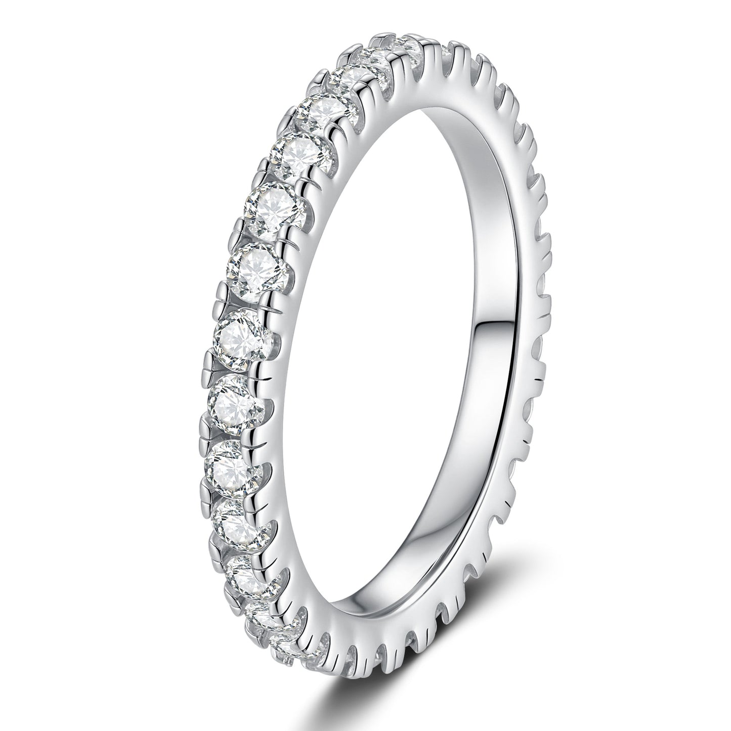 Zierlicher 0,87 ct Voll-Eternity Moissanit-Ring