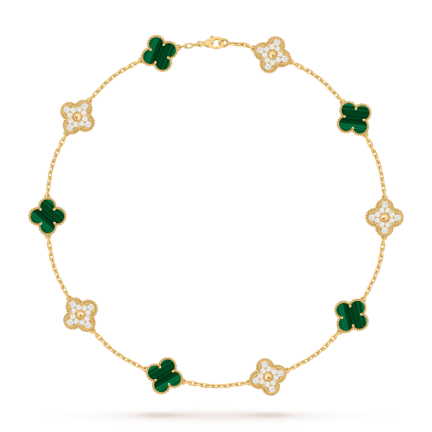 Klassisches Glücksklee-Halskette mit 10 Motiven aus der Goldkollektion