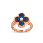 Glücksklee-Ringkollektion aus Roségold mit Diamantakzent