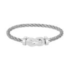 Großes 8-Figuren-Armband mit Schnalle - Weißgold