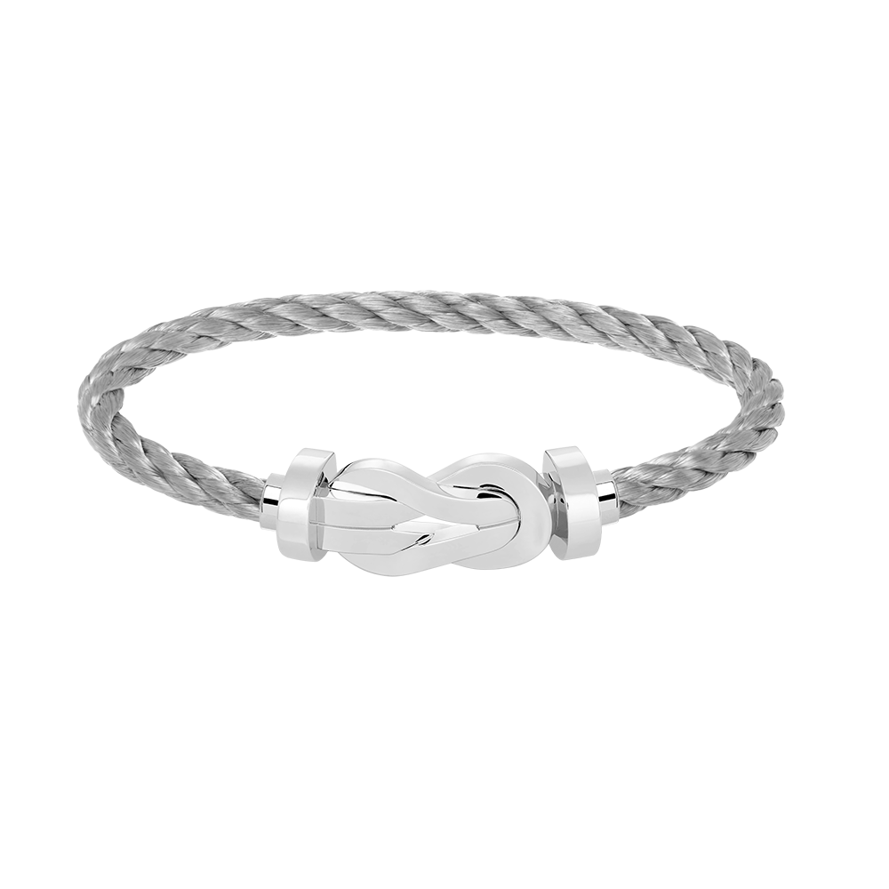 Großes 8-Figuren-Armband mit Schnalle - Weißgold