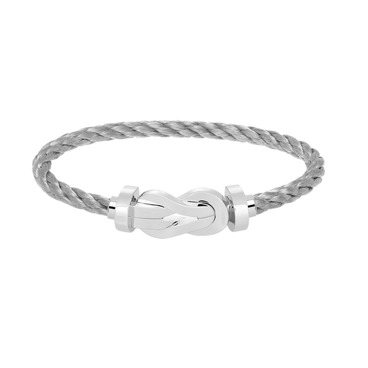 Large 8-Figure Buckle Bracelet - White Gold
