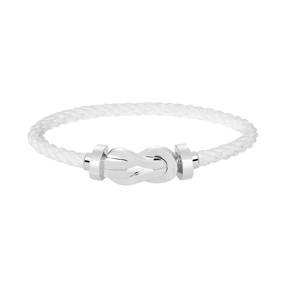 Großes 8-Figuren-Armband mit Schnalle - Weißgold