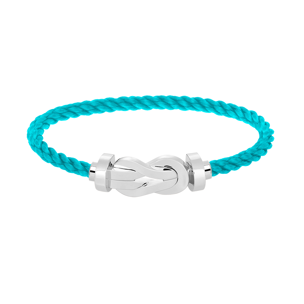 Großes 8-Figuren-Armband mit Schnalle - Weißgold