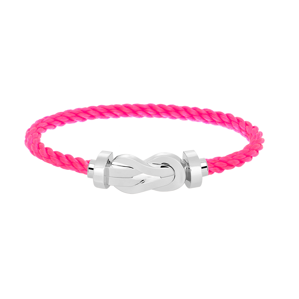 Großes 8-Figuren-Armband mit Schnalle - Weißgold
