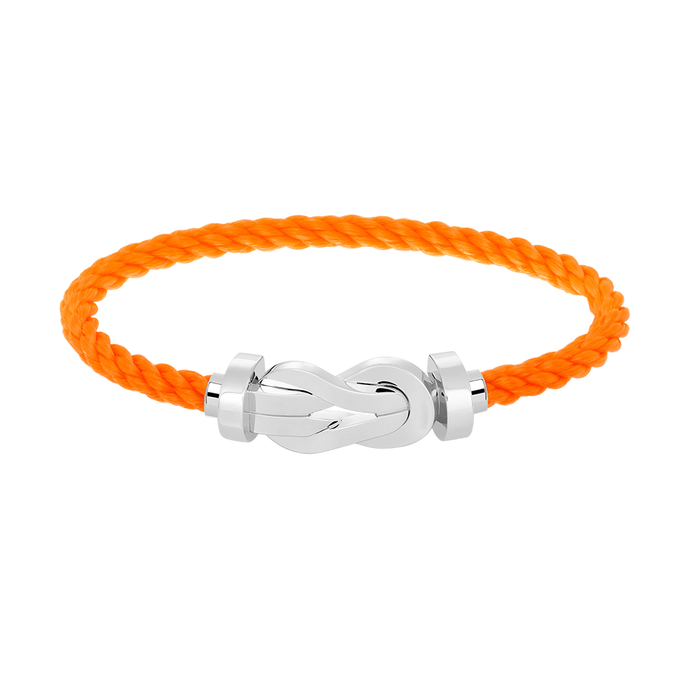 Großes 8-Figuren-Armband mit Schnalle - Weißgold