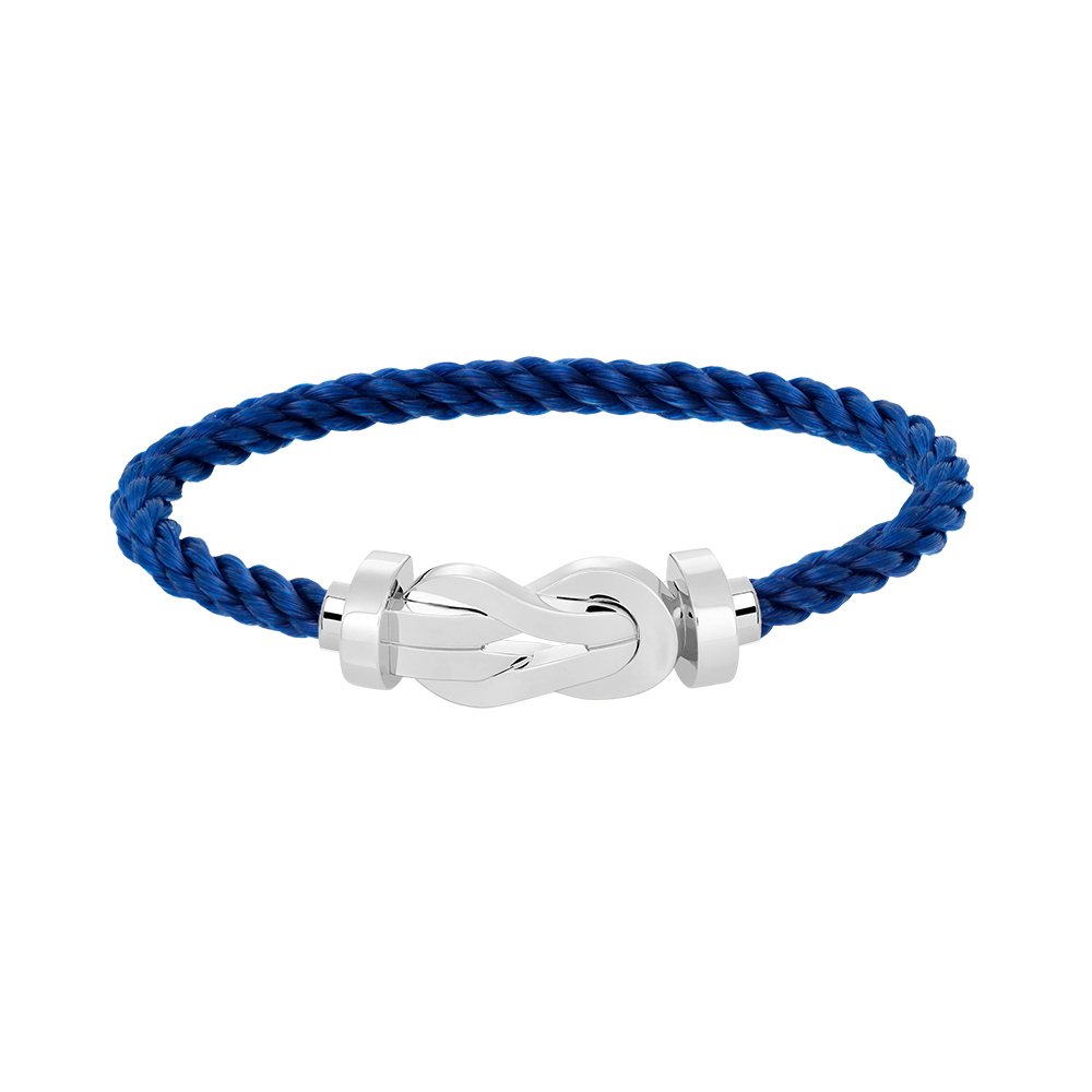 Großes 8-Figuren-Armband mit Schnalle - Weißgold