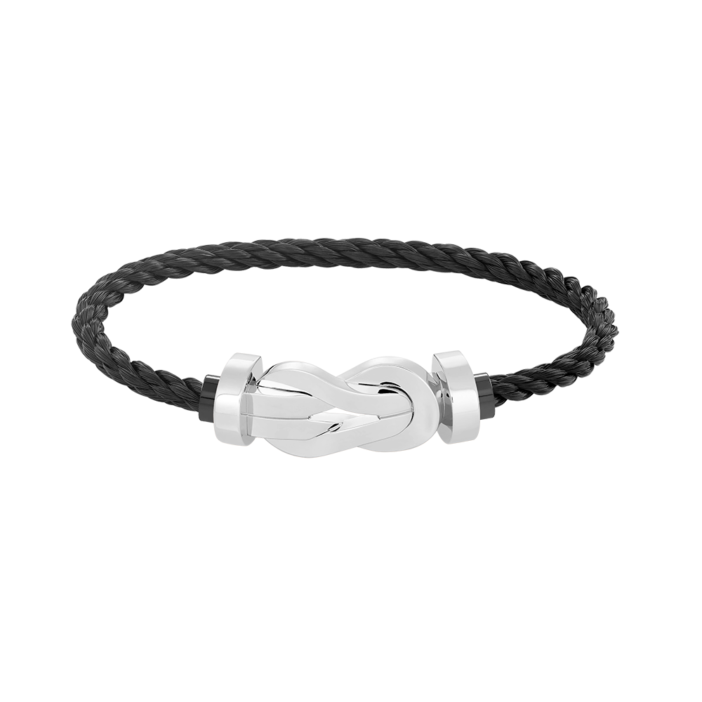 Großes 8-Figuren-Armband mit Schnalle - Weißgold