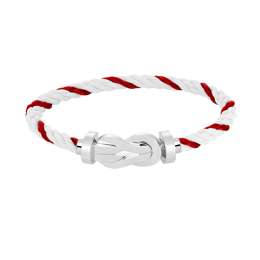 Großes 8-Figuren-Armband mit Schnalle - Weißgold