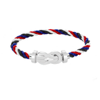 Großes 8-Figuren-Armband mit Schnalle - Weißgold