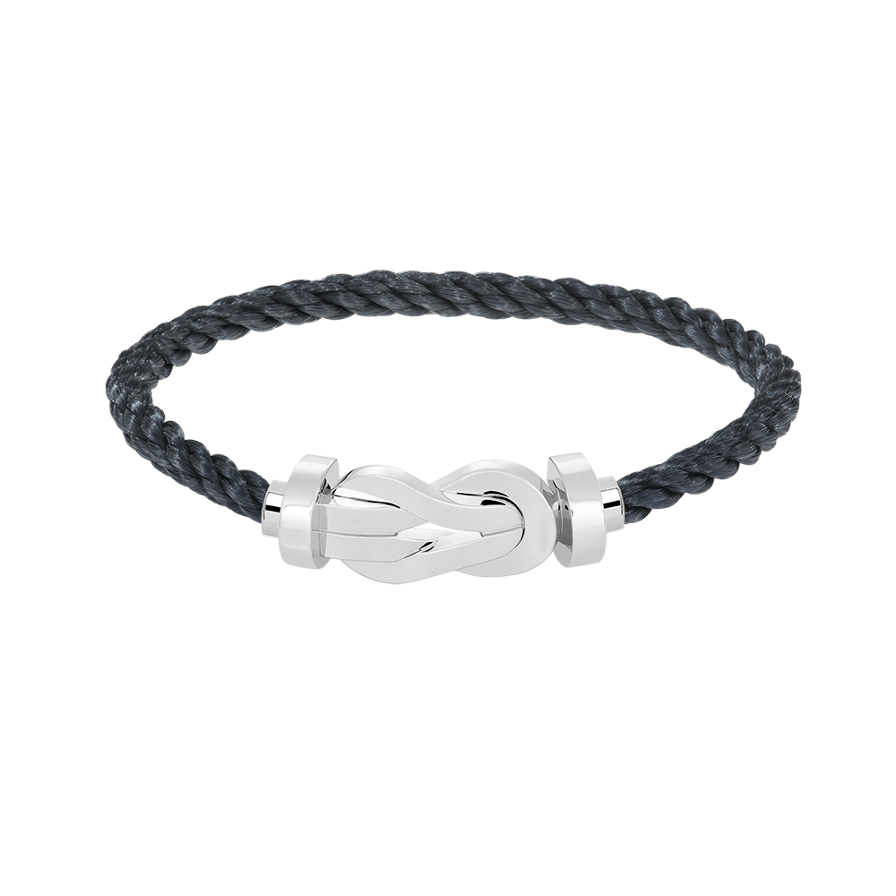 Großes 8-Figuren-Armband mit Schnalle - Weißgold