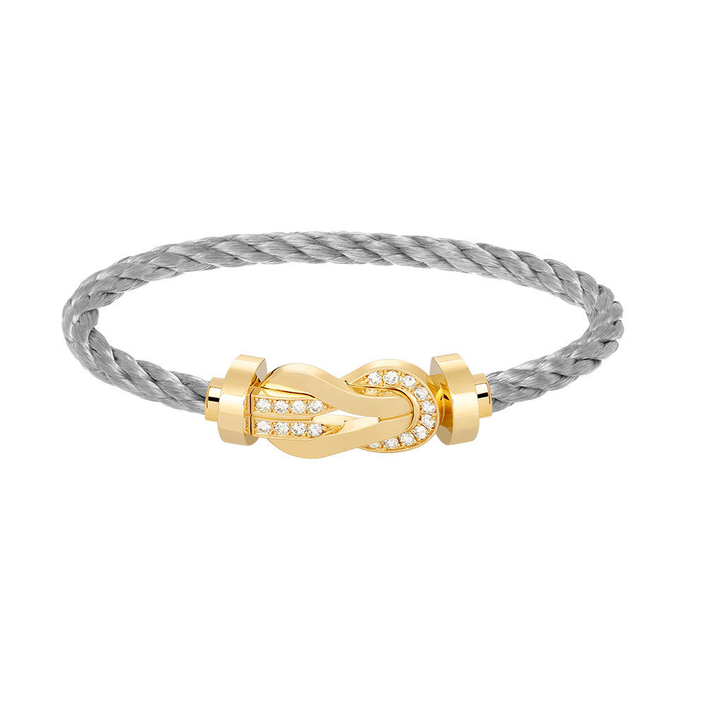 Large 8-Figure Buckle Half Diamond Bracelet - Prosperity Anchor Talisman- Gold
