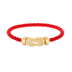 Large 8-Figure Buckle Half Diamond Bracelet - Gold