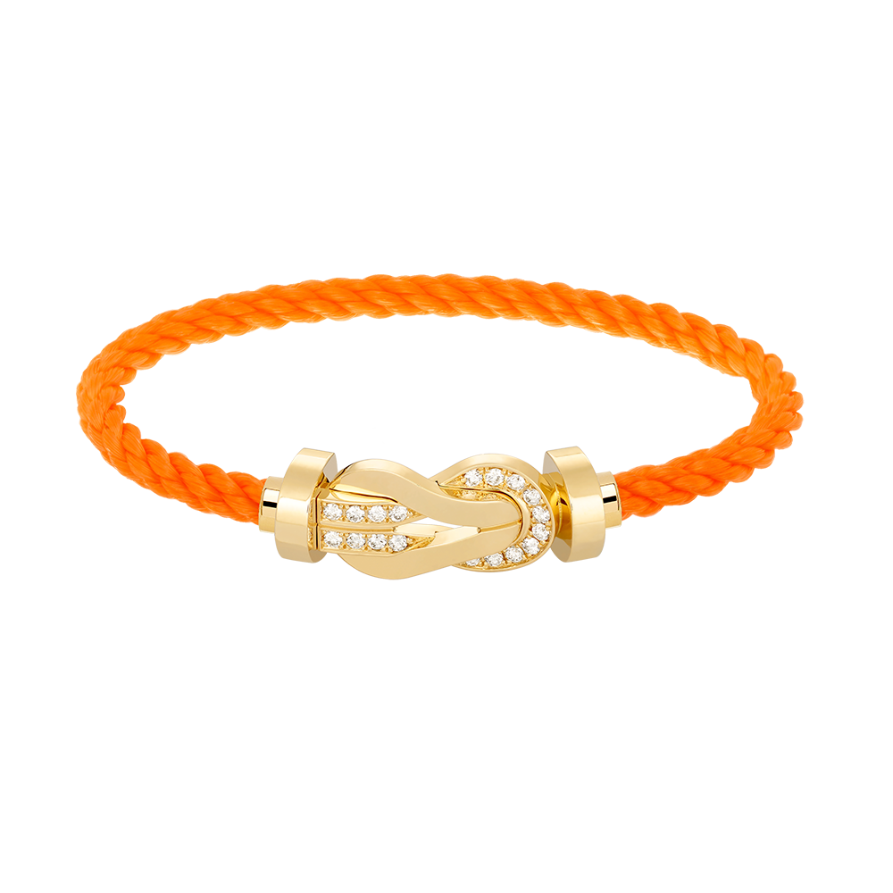 Large 8-Figure Buckle Half Diamond Bracelet - Prosperity Anchor Talisman- Gold