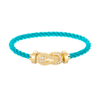Large 8-Figure Buckle Half Diamond Bracelet - Gold