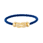 Large 8-Figure Buckle Half Diamond Bracelet - Gold