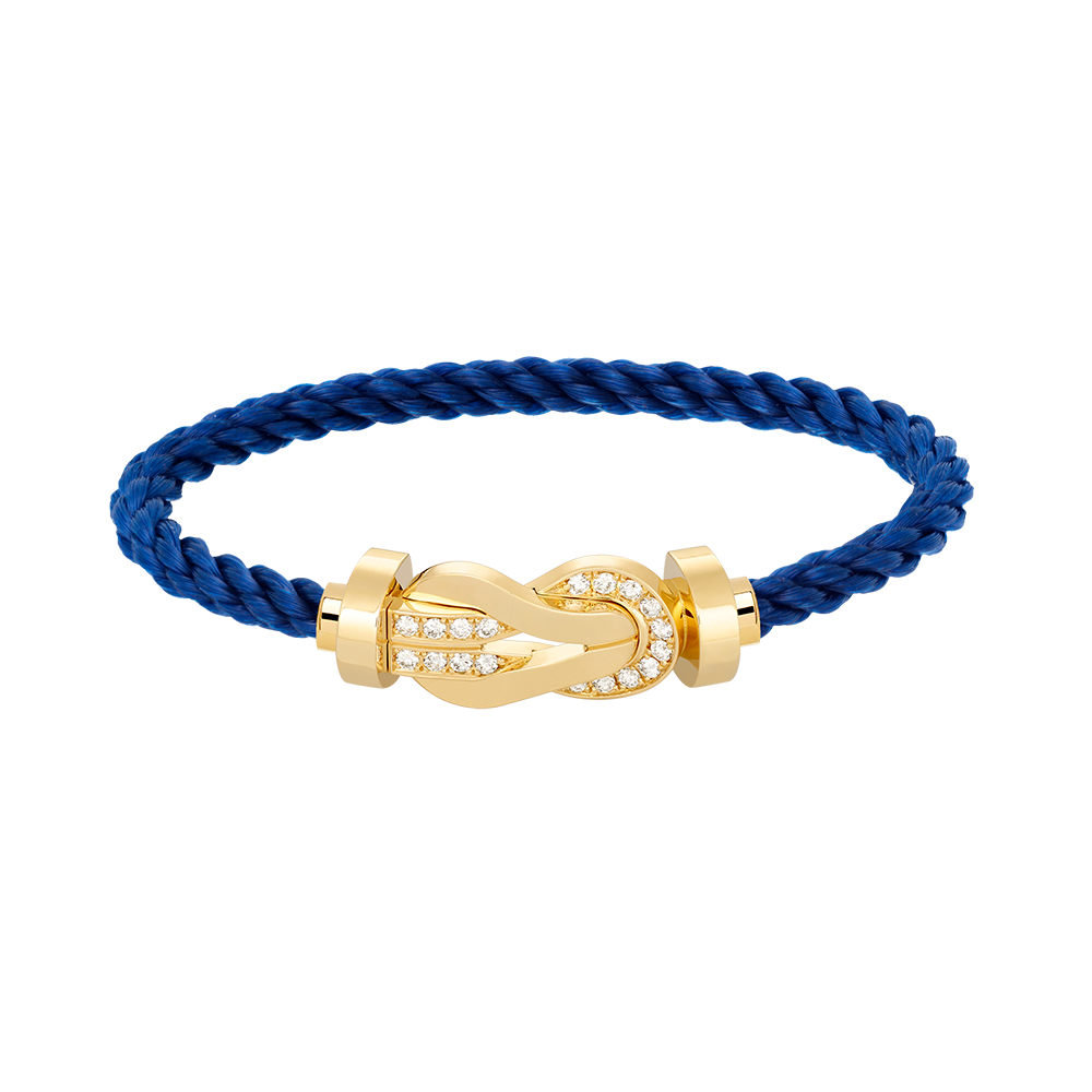Large 8-Figure Buckle Half Diamond Bracelet - Prosperity Anchor Talisman- Gold