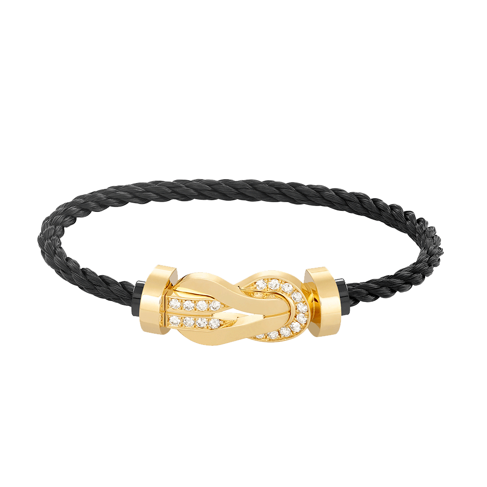 Large 8-Figure Buckle Half Diamond Bracelet - Prosperity Anchor Talisman- Gold