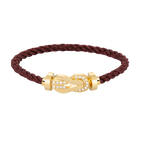 Large 8-Figure Buckle Half Diamond Bracelet - Gold