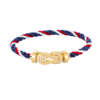 Large 8-Figure Buckle Half Diamond Bracelet - Gold