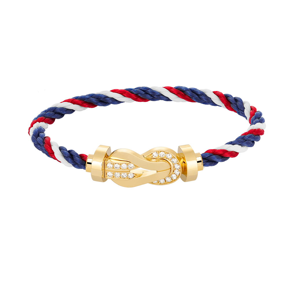 Large 8-Figure Buckle Half Diamond Bracelet - Prosperity Anchor Talisman- Gold