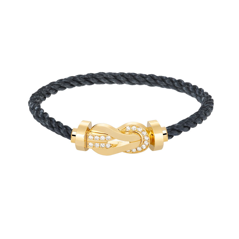 Large 8-Figure Buckle Half Diamond Bracelet - Prosperity Anchor Talisman- Gold
