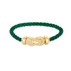 Large 8-Figure Buckle Half Diamond Bracelet - Gold