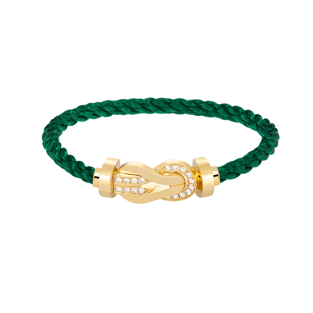 Large 8-Figure Buckle Half Diamond Bracelet - Prosperity Anchor Talisman- Gold