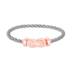 Großes 8-förmiges Schnallen-Halbdiamantarmband – Roségold