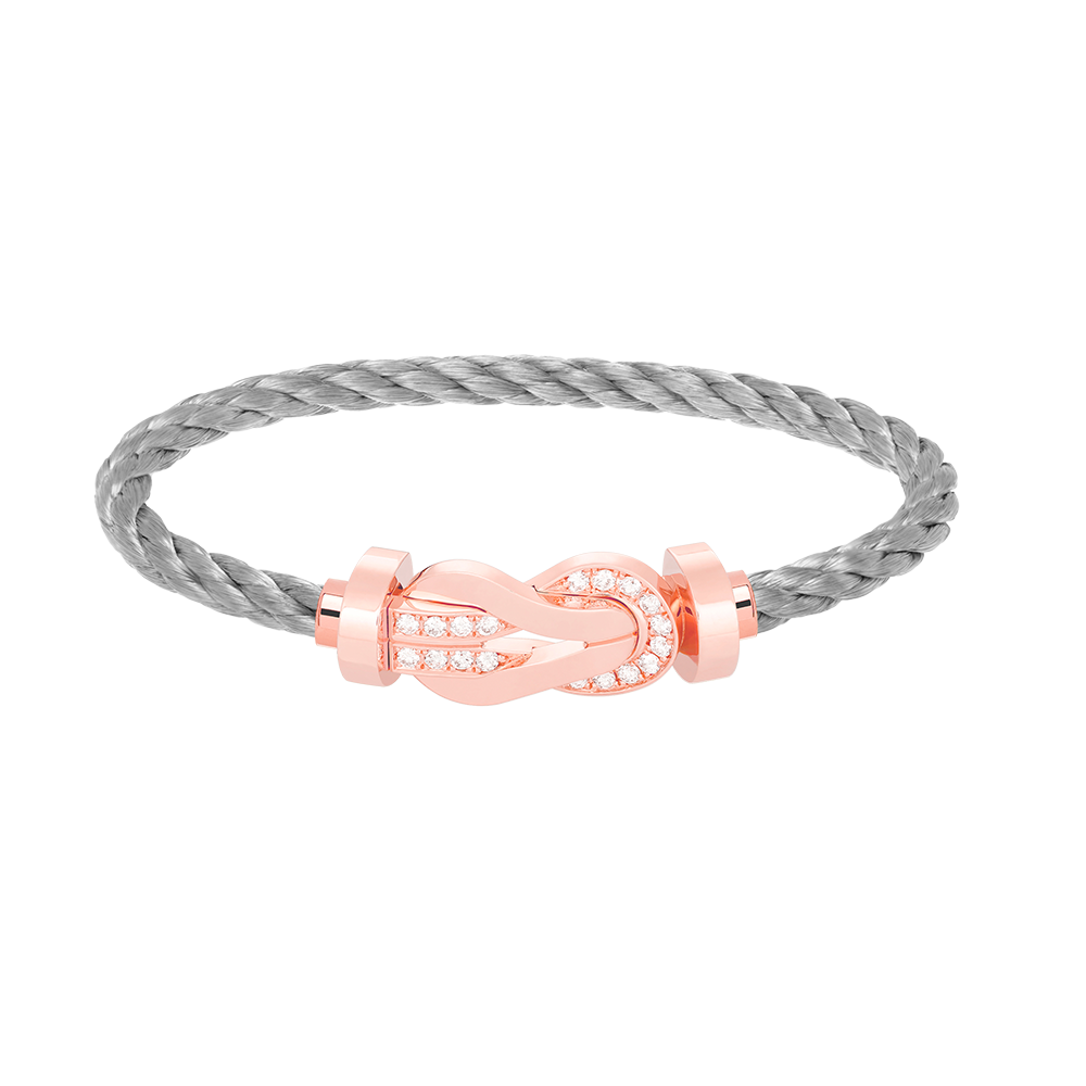 Großes 8-förmiges Schnallen-Halbdiamantarmband – Roségold