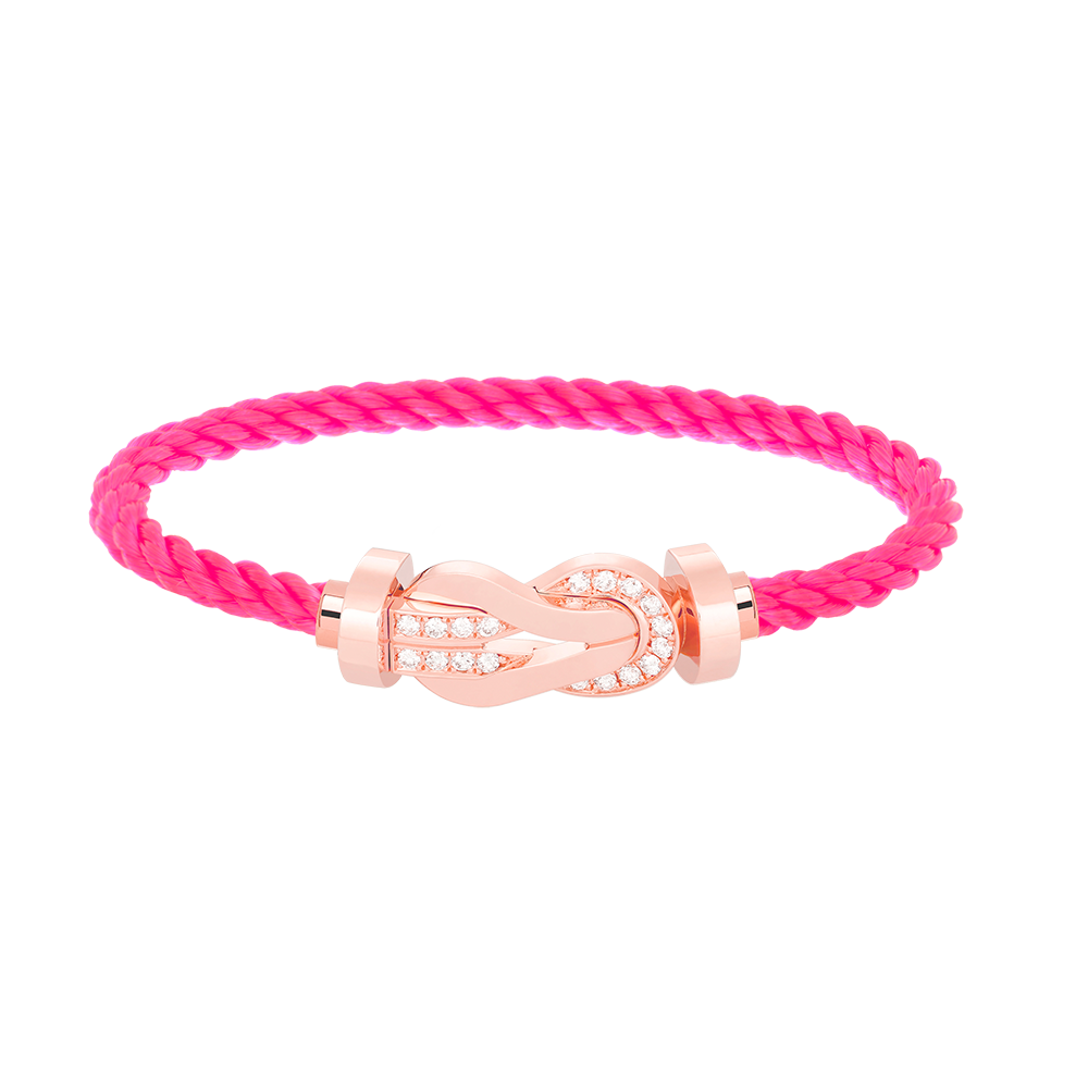 Großes 8-förmiges Schnallen-Halbdiamantarmband – Roségold