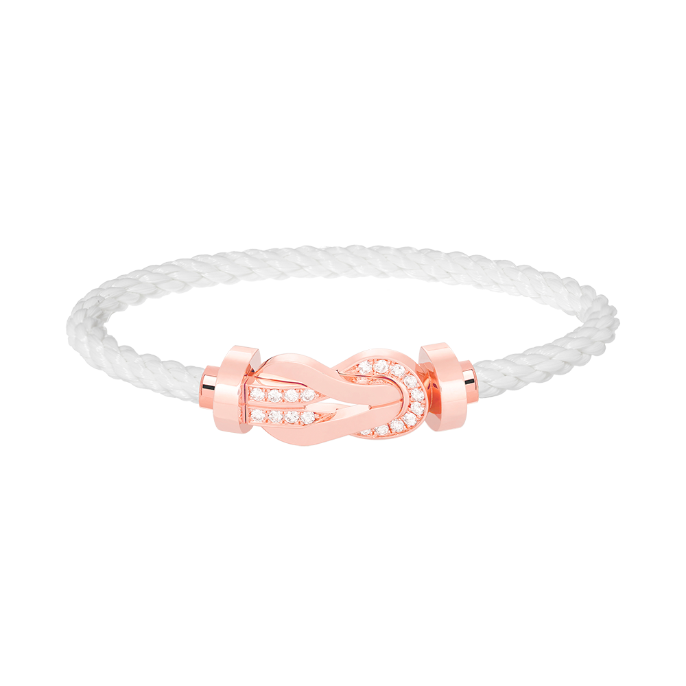 Großes 8-förmiges Schnallen-Halbdiamantarmband – Roségold