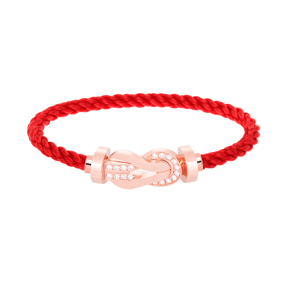 Großes 8-förmiges Schnallen-Halbdiamantarmband – Roségold