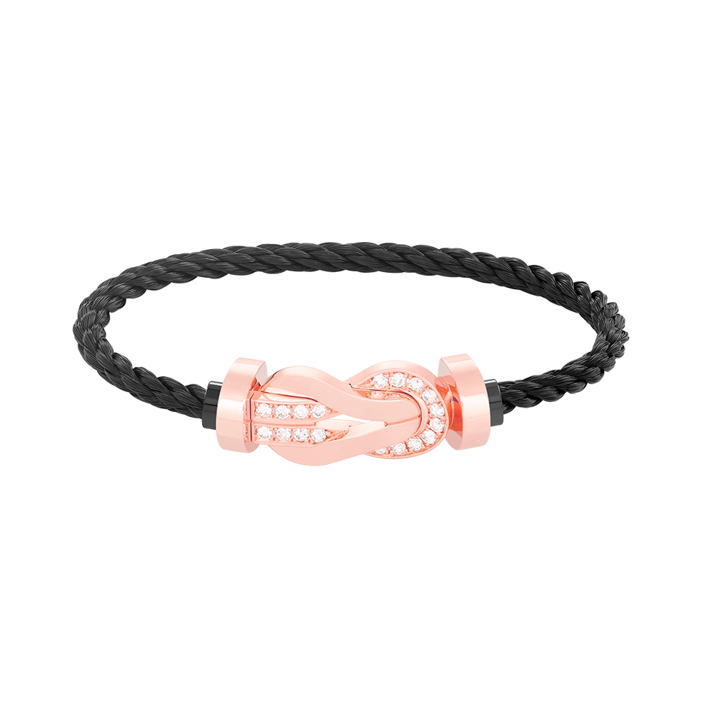 Großes 8-förmiges Schnallen-Halbdiamantarmband – Roségold