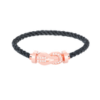 Großes 8-förmiges Schnallen-Halbdiamantarmband – Roségold