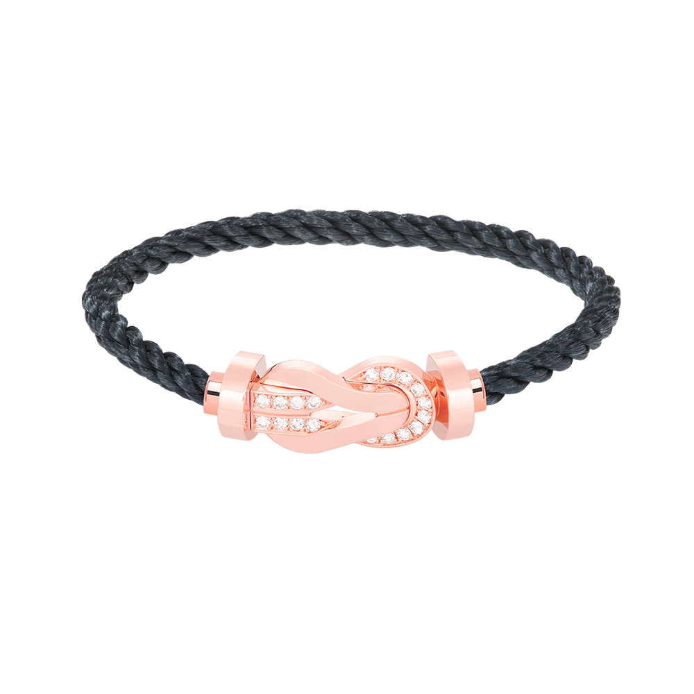 Großes 8-förmiges Schnallen-Halbdiamantarmband – Roségold