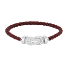 Large 8-Figure Buckle Half Diamond Bracelet - White Gold