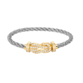 Large 8-Figure Buckle Full Diamond Bracelet - Gold