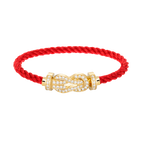 Large 8-Figure Buckle Full Diamond Bracelet - Gold