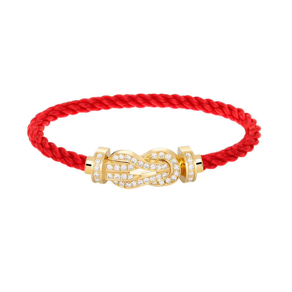 Large 8-Figure Buckle Full Diamond Bracelet - Gold