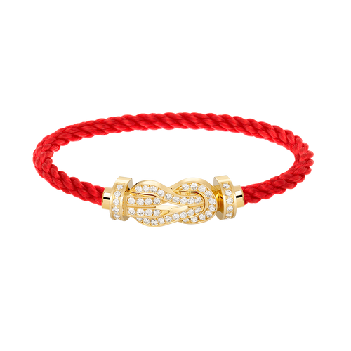 Large 8-Figure Buckle Full Diamond Bracelet - Gold