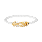 Large 8-Figure Buckle Full Diamond Bracelet - Gold