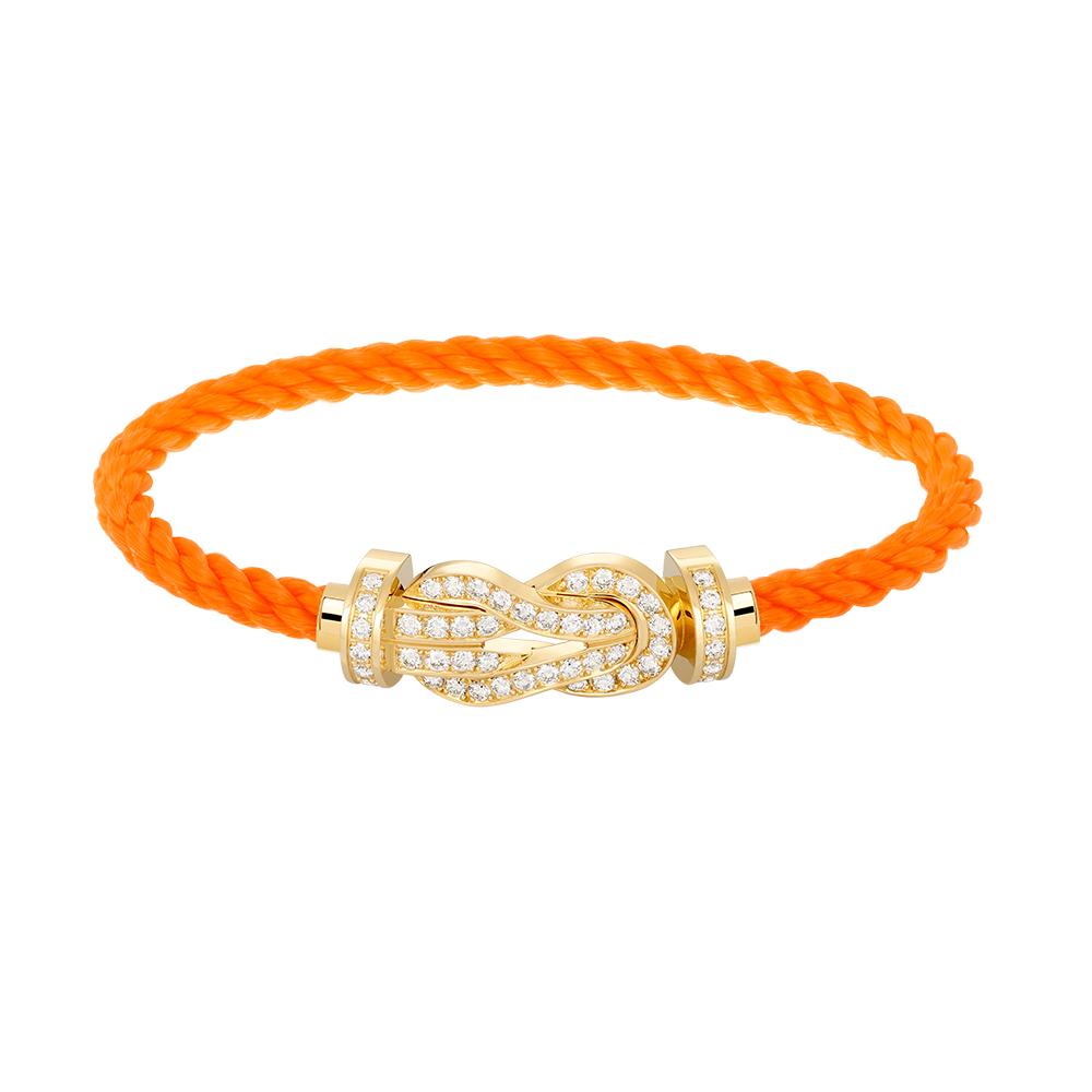 Large 8-Figure Buckle Full Diamond Bracelet - Gold