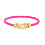 Large 8-Figure Buckle Full Diamond Bracelet - Gold
