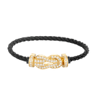 Large 8-Figure Buckle Full Diamond Bracelet - Gold