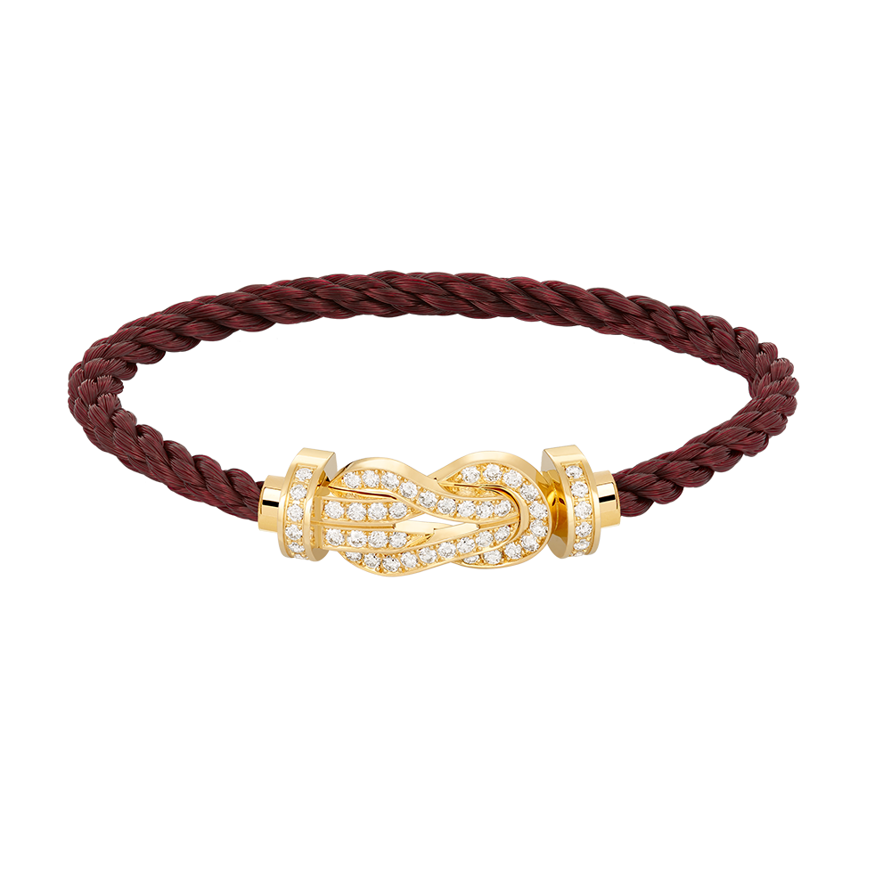 Large 8-Figure Buckle Full Diamond Bracelet - Gold