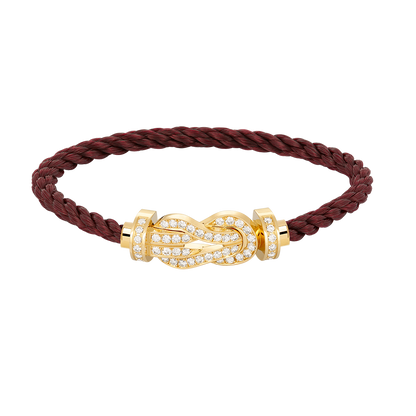 Large 8-Figure Buckle Full Diamond Bracelet - Gold