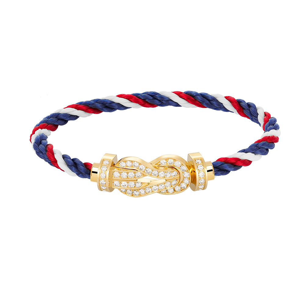 Large 8-Figure Buckle Full Diamond Bracelet - Gold