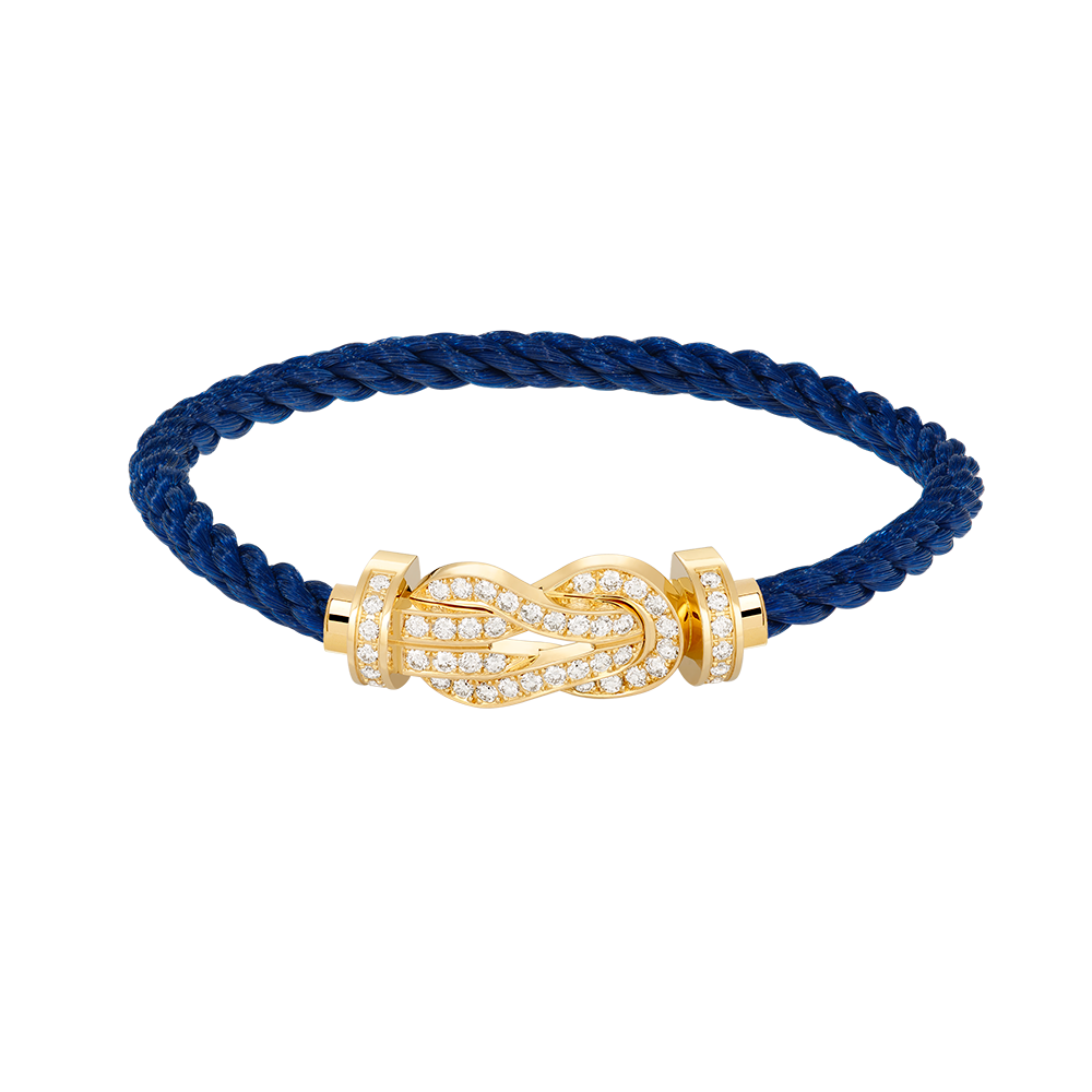 Large 8-Figure Buckle Full Diamond Bracelet - Gold